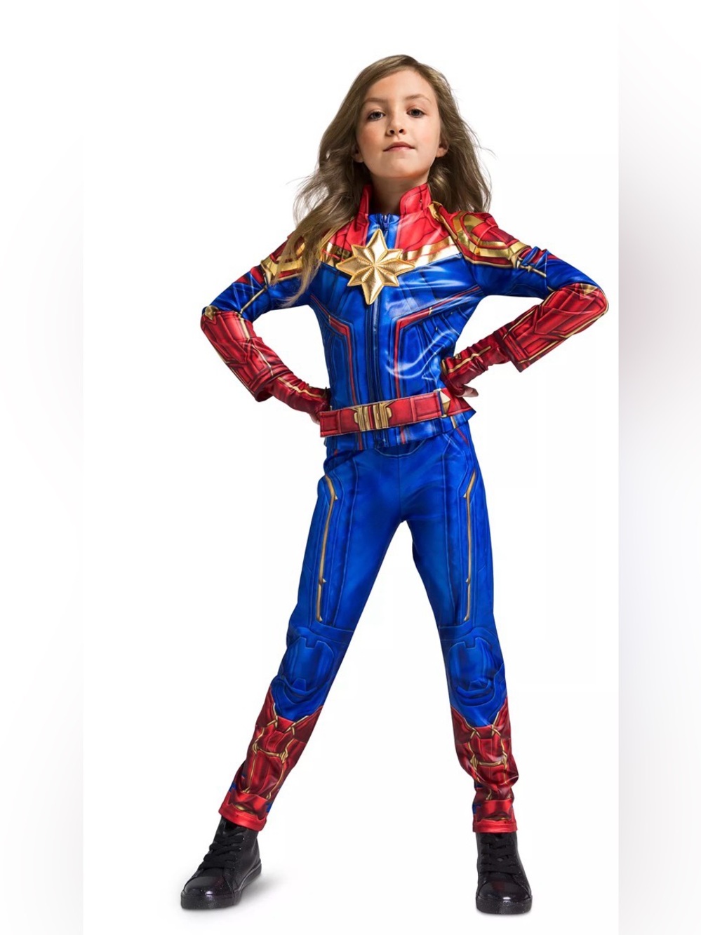 Disney Store Captain Marvel Kids Costume size 11/12 years 2 piece BRAND NEW